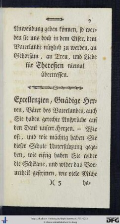 Excellenzien, Gnädige Herren, Väter des Vaterlandes