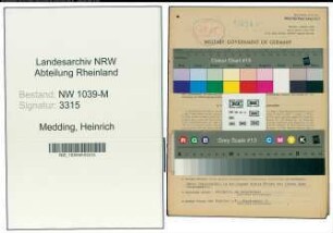 Entnazifizierung Heinrich Medding , geb. 08.11.1898 (Beamter)