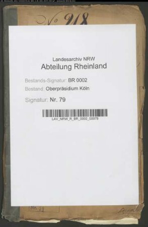 Beurlaubung und Ratsvertretung des Oberpräsidenten.