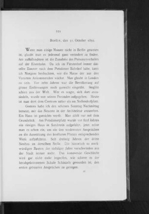 Berlin, den 31. Oktober 1892.