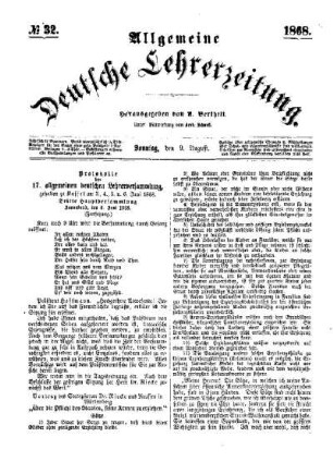 Protokolle der 17. allgemeinen deutschen Lehrerversammlung