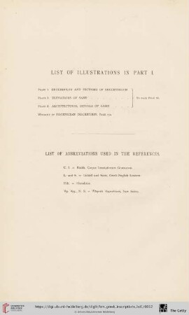 List of illustrations in part I / List of abbreviations used in the references