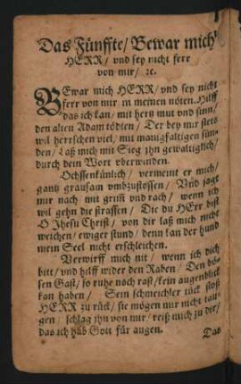 Das Fünffte/ Bewar mich || HERR/ vnd sey nicht ferr || von mir/ [et]c. ||