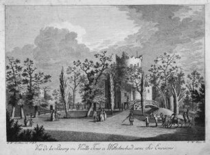 Park von Wilhelmsbad bei Hanau mit künstlicher Burgruine