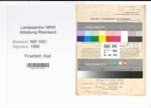 Entnazifizierung Karl Froehlich , geb. 11.03.1899 (Landwirt)