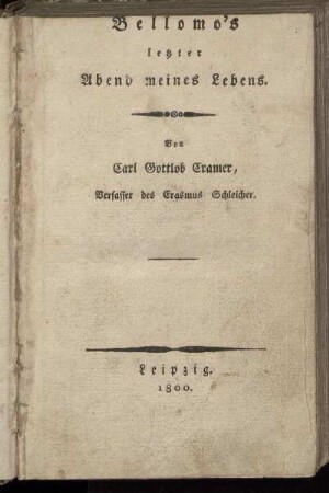 Bellomo's letzter Abend meines Lebens