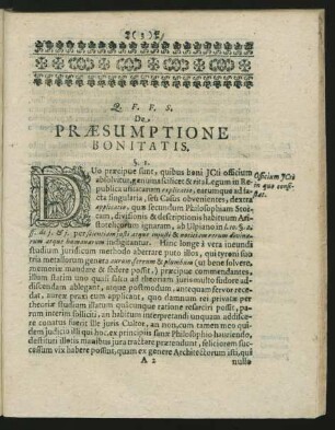 De Praesumptione Bonitatis.