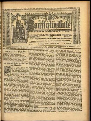 Erste Ausgabe vom Sonntag, den 13. September 1908.