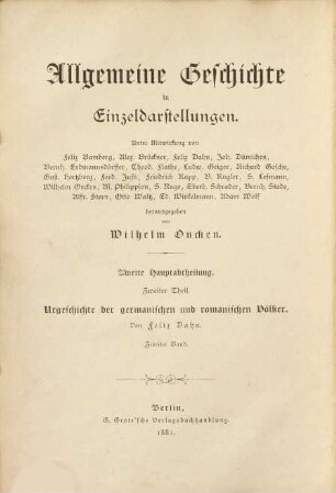 Urgeschichte der germanischen und romanischen Völker, 2
