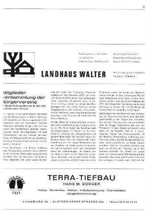 Mitgliederversammlung der Bürgervereine