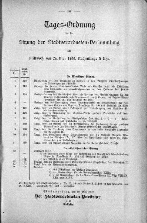 Tages-Ordnung, 24. Mai 1899