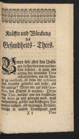 Kräffte und Würckung des Gesundheits-Thees.