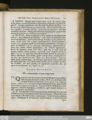 Caput Ultimum. De convenientia trium temporum.