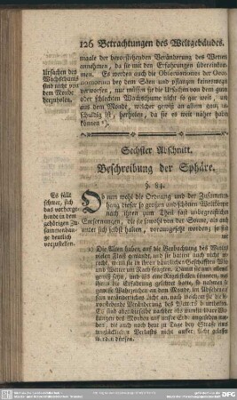 Sechster Abschnitt. Beschreibung der Sphäre