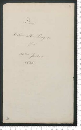 "Der alte Harfner" ["Dem lieben alten Sänger, zum 30sten Januar 1835." ]