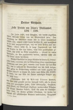 Dritter Abschnitt. Erste Periode von Dürer's Wirksamkeit. 1494-1506.