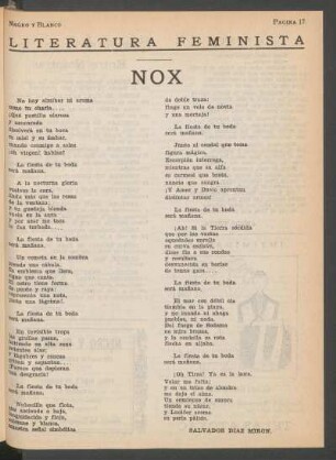 Nox : Literatura feminista