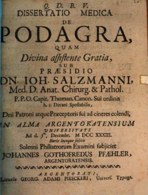 Diss. med. de podagra