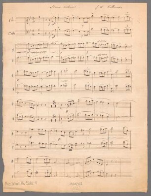 Heimweh, arrangiert, Violine, Violoncello. - BSB Mus.Schott.Ha 5382-4