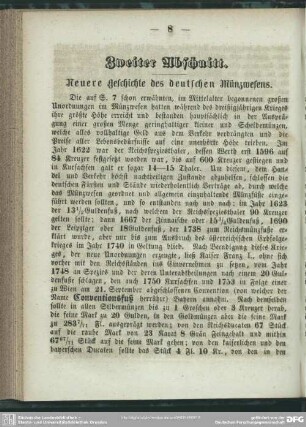 Zweiter Abschnitt. Neuere Geschichte des deutschen Münzwesens