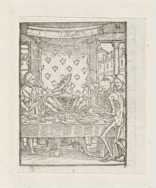 König, aus: Symphorien Barbier, Les images de la mort, Lyon 1562, A 6 verso