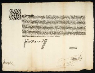 Urkunde Ferdinand I., Römischer König, Wien 8.11.1556