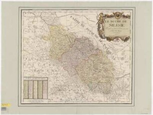 Karte von Schlesien und angrenzenden Ländern, 1:860 000, Kupferstich, 1757