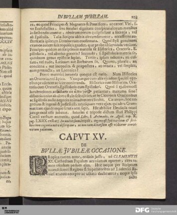 Capvt XV. De Bvllæ Jvbileæ Occasione.