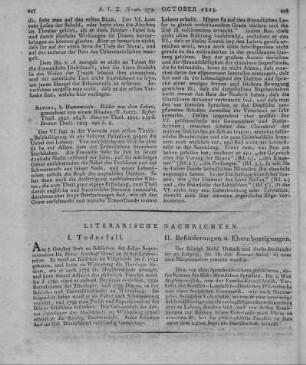Lotz, G.: Bilder aus dem Leben gezeichnet von einem Blinden. T. 1-3. Altona: Hammerich 1823