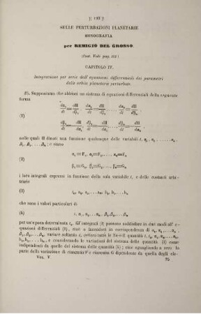 Sulle perturbazioni planetarie monografia (Cont. Vedi pag. 152).