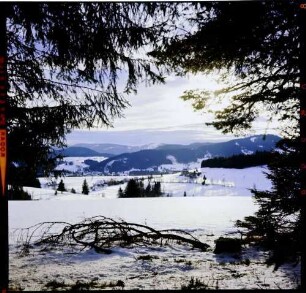 Hinterzarten: Tal mit Hinterzarten, vom Wald beim Heiligenbrunnen