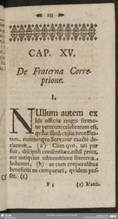 Cap. XV. De Fraterna Correptione