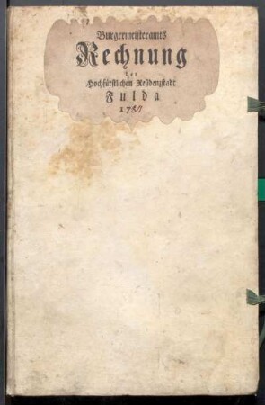 IX A 1 - Alte Stadtrechnungen (1784 - 1785)