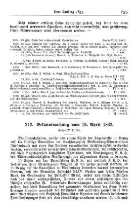 242. Bekanntmachung vom 19. April 1862.