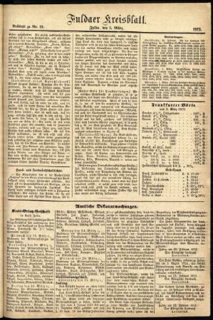 Zweite Ausgabe vom Mittwoch, den 05. März 1873.