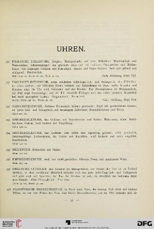 Uhren, Gräberfunde, Rüstungsteile (Nr. 390-605)