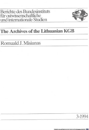 The archives of the Lithuanian KGB