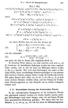 § 10. Geometrische Deutung der Gordan'schen Theorie.