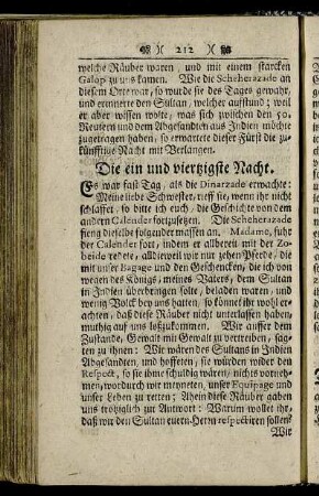 Die ein und viertzigste Nacht.