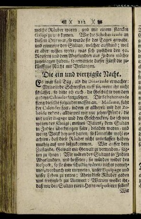 Die ein und viertzigste Nacht.
