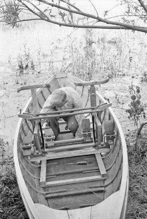 Wallhausen: am Bodensee; Zweisitzerboot mit Ing. Budig