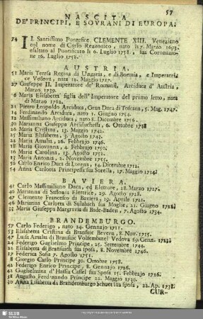 Nascita De´ Principi, Sovrani Di Europa
