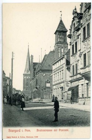 Stargard. Breitestraße mit Postamt