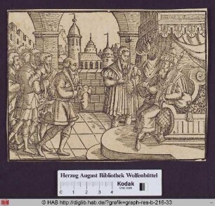 Jakob steht vor dem Pharao (Gen. 47, 7).