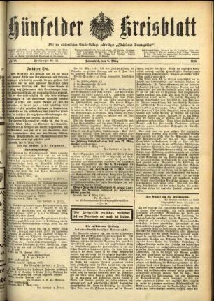 Ausgabe vom Samstag, den 06. März 1915.