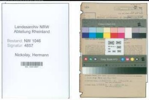 Entnazifizierung Hermann Nickolay , geb. 20.12.1900 (Lehrer)