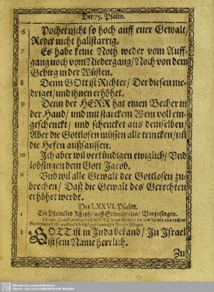 Der LXXVI. Psalm