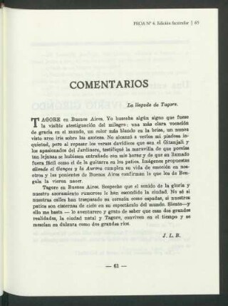 La llegada de Tagore.