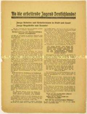 Aufruf der Reichskonferenz der Kommunistischen Jugend Deutschlands zur Revolution