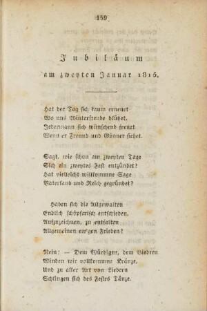 Jubiläum am zweyten Januar 1815.
